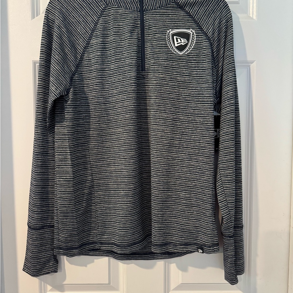 New Era Navy and White Striped Pullover